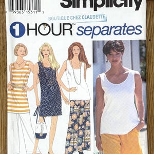 Simplicity 8974, Women&#39;s Size (6-8-10-12-14-16), Misses&#39; Pants or shorts and top or tunic, 1994 Uncut sewing pattern