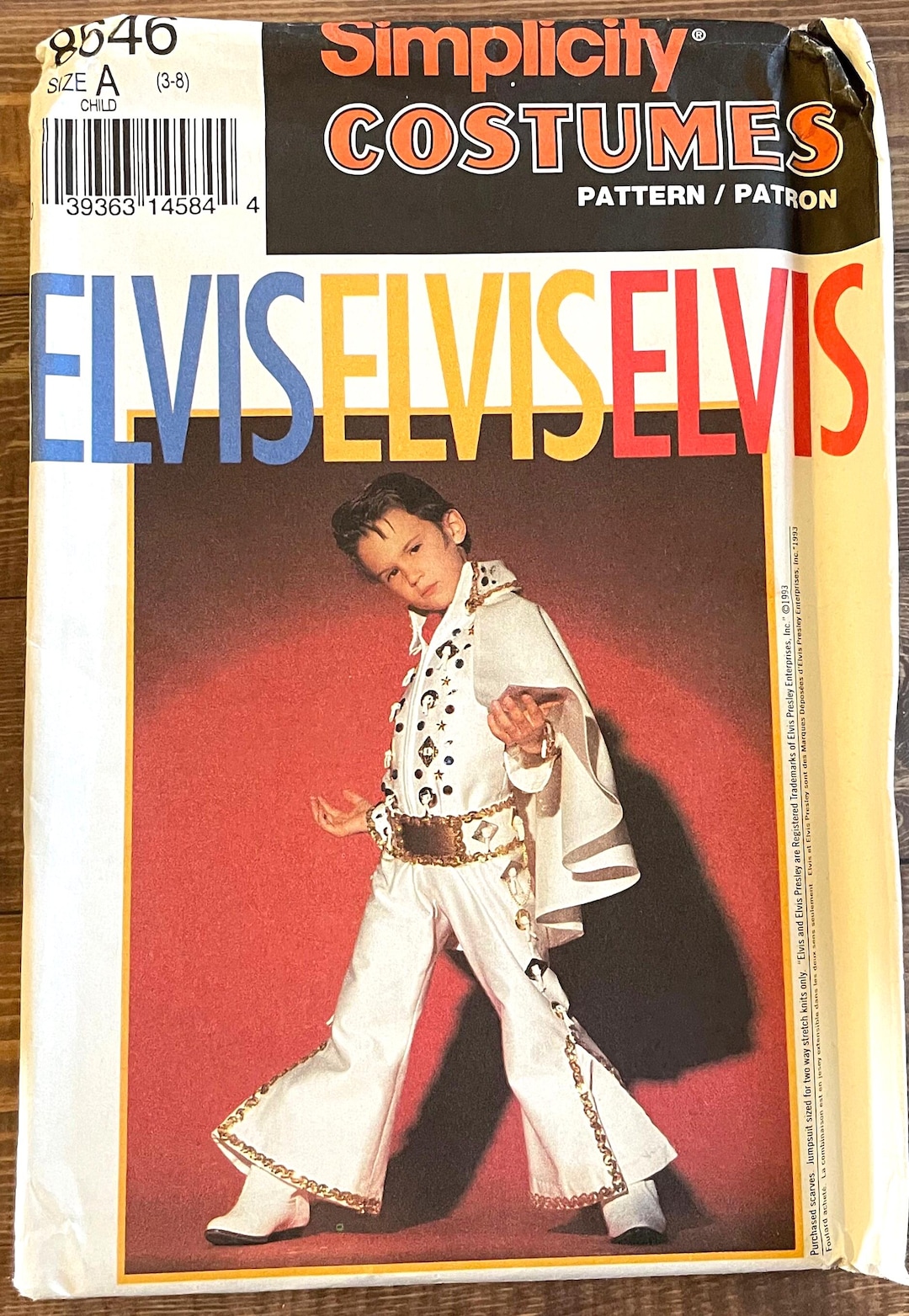 Simplicity 8646, Elvis Presley Boys Pattern, Size A (3-8) Cut-complete ...