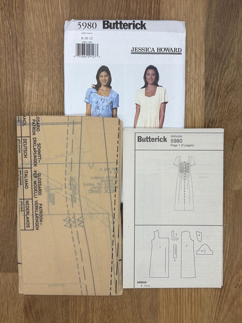Butterick 5980 by Jessica Howard, Women's Size (8-10-12), Misses' Dress ...