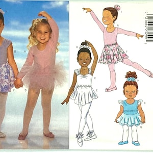 Butterick 4414 Kids Dancewear Pattern Size 2-4 Uncut Leotard Tutu Skirt