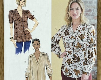 Butterick 6855, Size (4-26), Misses' Top, 2021 Uncut sewing pattern