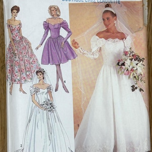 Simplicity 8413, Women&#39;s Size (12), Misses&#39; Brides&#39; And Bridesmaids&#39; Dresses, 1990 Uncut sewing pattern