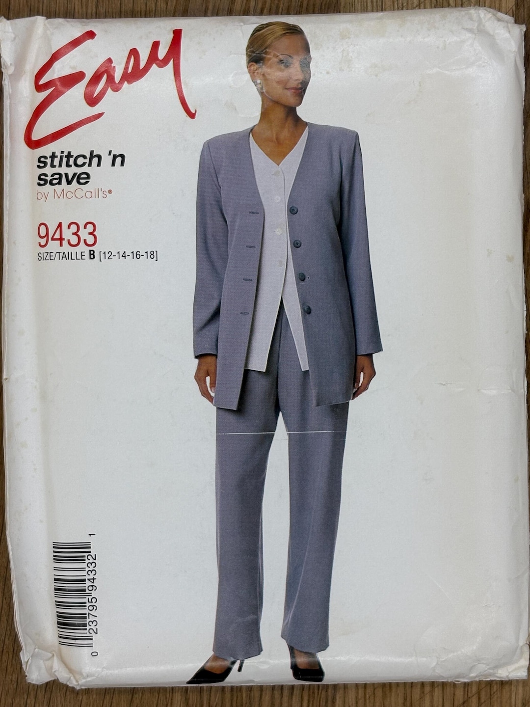 Mccall’s 9433, Size (12-18), Jacket, Vest & Pants, 1998 Uncut Easy ...
