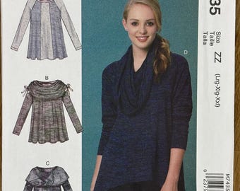 McCall’s 7435, Size (16-26), Misses' Tops, Uncut sewing pattern