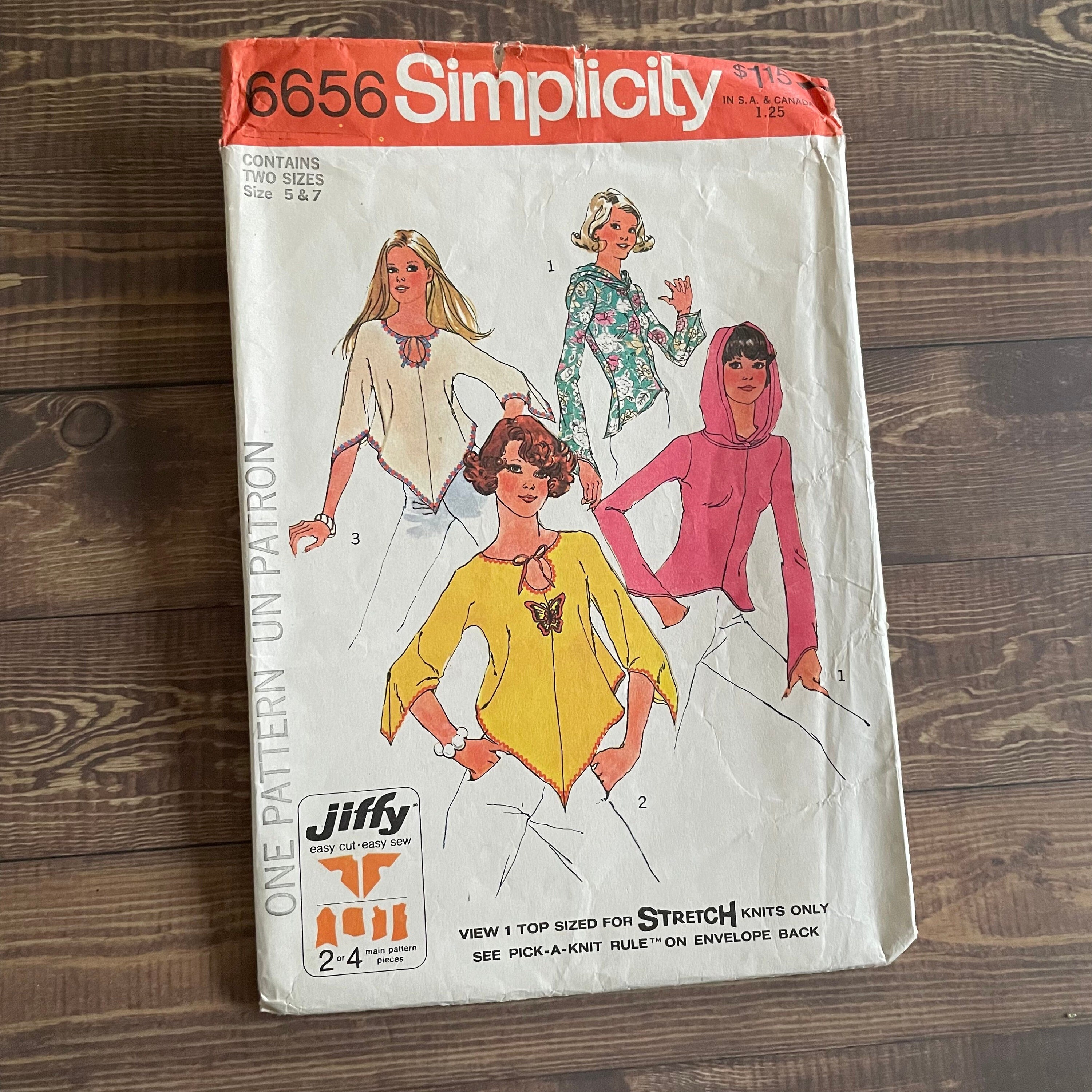 Simplicity Pattern 6656, Women's Size 5 and 7 Bust 30-31