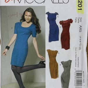 McCall’s 6201, Size (4-6-8-10-12 & 14-16-18-20), Misses&#39; Lined Dresses, Uncut sewing pattern