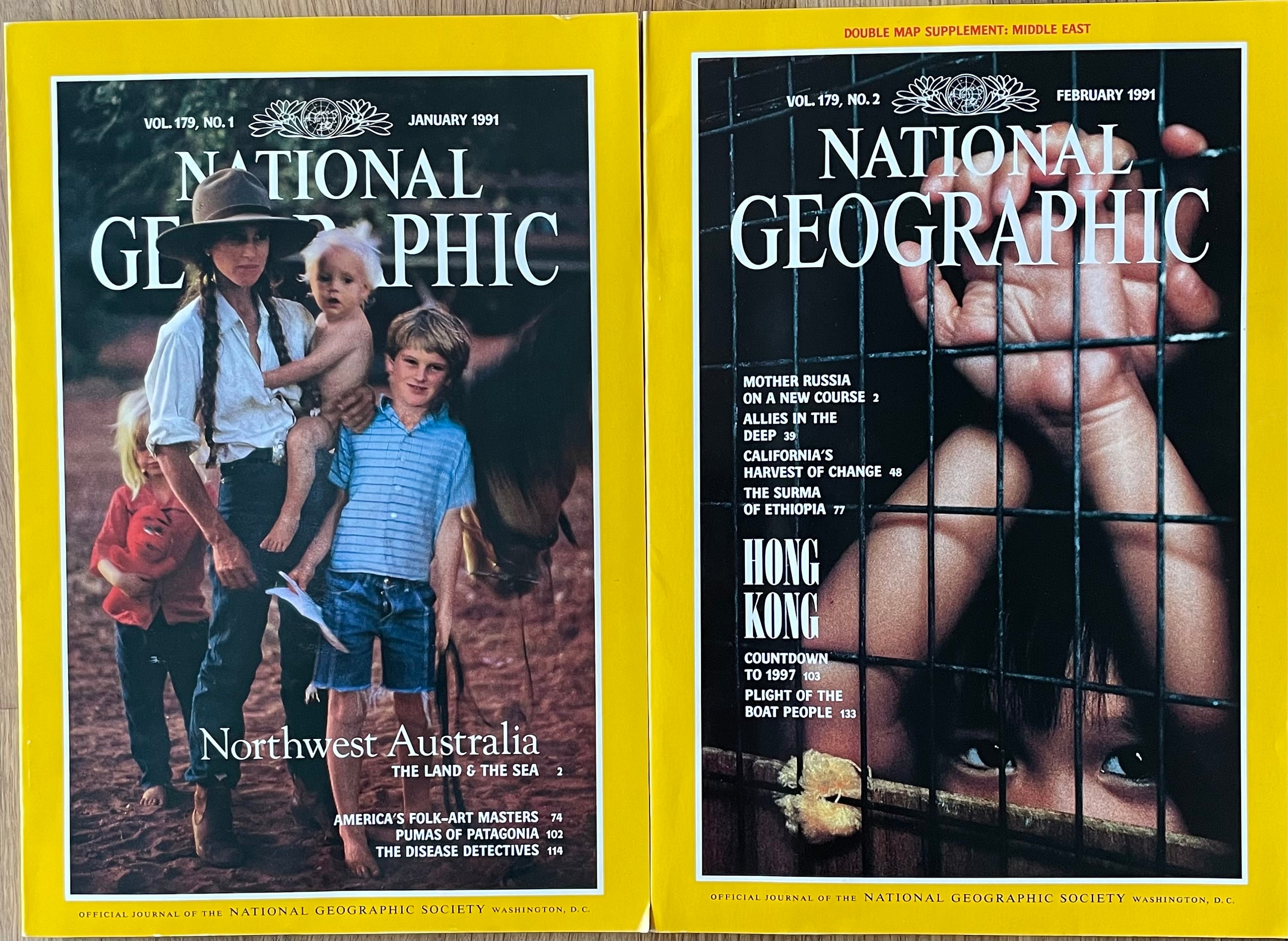 美品 National Geographic英語版1991-92年版 ケース付 ナショナルジオグラフィック英語版 1991年1月～1992年1月号計13冊 中古