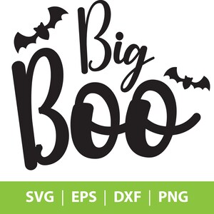 Feiern Sie Halloween mit dieser festlichen digitalen Download-Big Boo-Grafik, perfekt für Paare, Partner, Freunde und Familie
