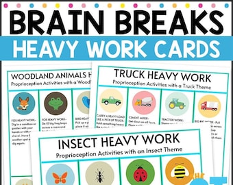 Brain Breaks Heavy Work Cards -88 Brain Break Activities!