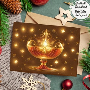 Unitarian Universalist Christmas Card, Flaming Chalice Holiday Greeting Card, Chalica, UU Xmas, Digital Art Postcard, Winter Solstice, Yule