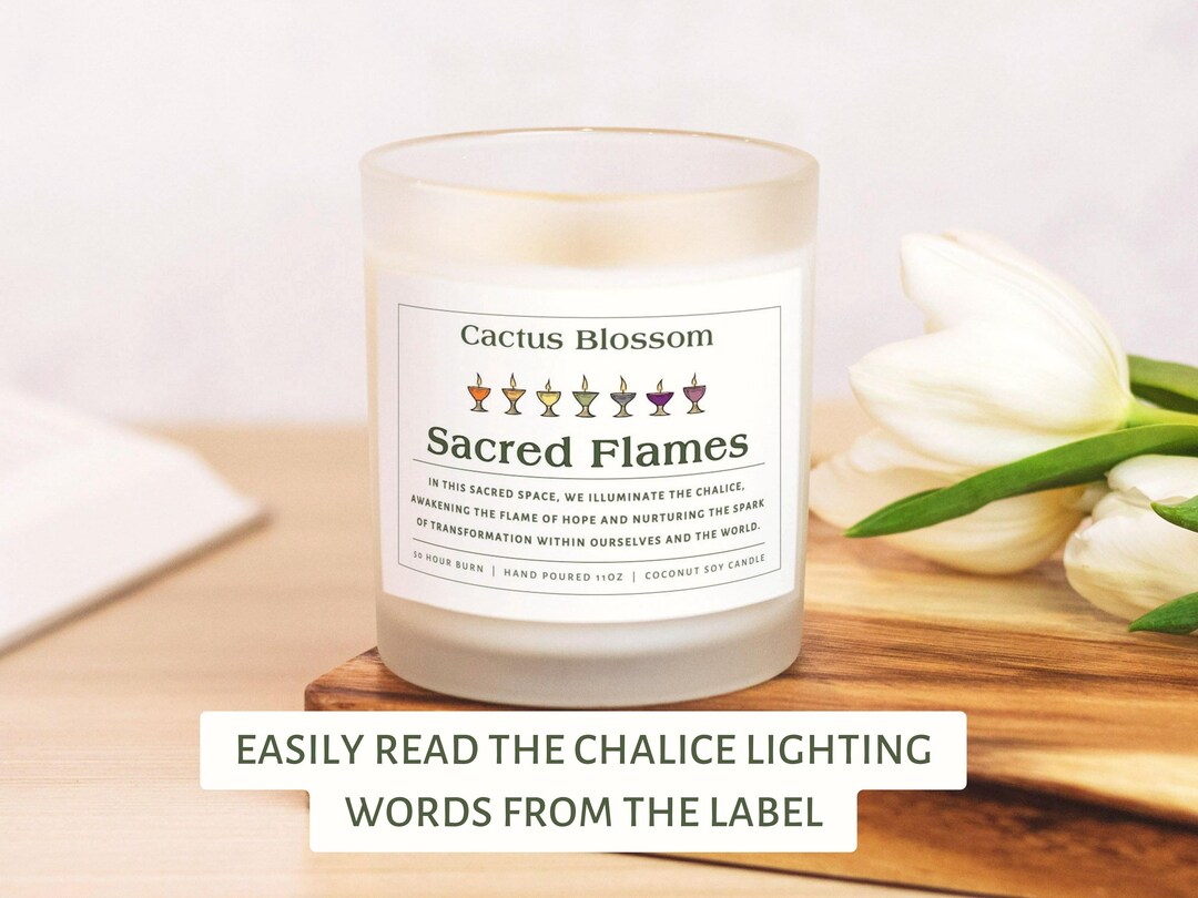 UU Chalice Lighting Candle With Words Unitarian Universalist Etsy