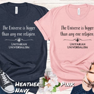 Universe Bigger than One Religion UU T-Shirt, Unitarian Universalism Faith Gift Shirt, Universalist Graphic Tee, Unisex Plus Bella Tshirt