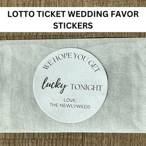 Cadeaux pour les billets de loto du mariage | Nous espérons que vous aurez de la chance ce soir | Cadeaux de mariage | Téléchargement numérique pour 2 pouces rond, 12 étiquettes par page