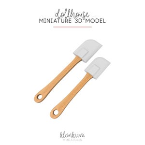 Miniatur Teigschaber 3D Modell, Datei — STL, 3MF — Puppenhaus DIY Download 3D-Druck — Persönliche Nutzung