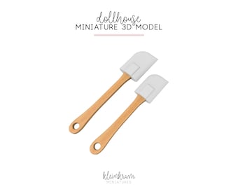 Miniatur Teigschaber 3D Modell, Datei — STL, 3MF — Puppenhaus DIY Download 3D-Druck — Persönliche Nutzung