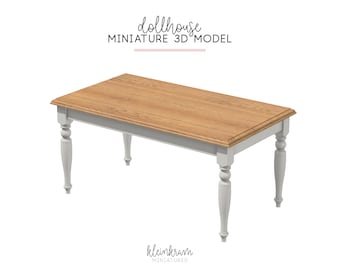 Modèle 3D de table à manger miniature, fichier STL, 3MF — Téléchargement pour maison de poupée, impression 3D — Usage personnel