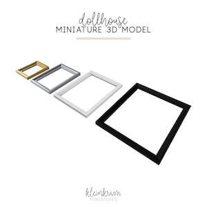 Miniatur Bilderrahmen "Gertrude" 3D Modell, Datei — STL, 3MF — Puppenhaus DIY Download 3D-Druck — Persönliche Nutzung