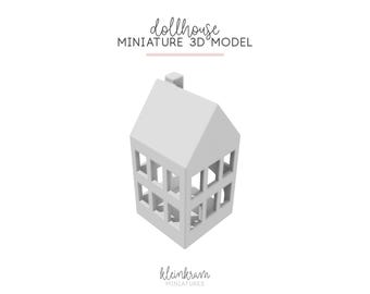 Modelo 3D de casa decorativa en miniatura, archivo — STL, 3MF — Descarga para casa de muñecas DIY, impresión 3D — Uso comercial