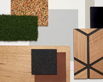 Materiaalpalet | Thuisgymnastiek: kleuren, materialen, afwerkingen en decor