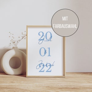 Personalisiertes Hochzeitsposter mit Vornamen, Hochzeitsdatum, Hochzeitsbild mit Vornamen, Geschenk zur Hochzeit, Verlobung Geburtstag
