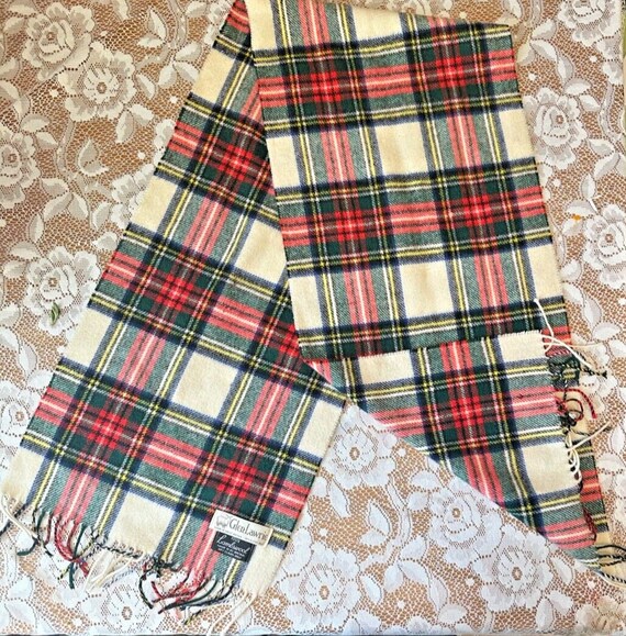 Women Vintage Plaid 100 Linen Thin Scarf main image 1