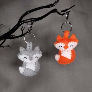 Fox Key Chain - Felt Plush - Backpack Buddies - Handmade