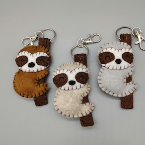 Sloth Key Chain - Felt Plush - Backpack Buddies - Handmade