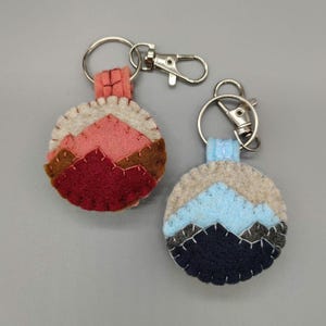 Mountain Range Felt Key Chain - Bag Charm - Keychain - Handmade