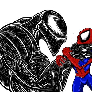 Spiderman vs Venom fan art