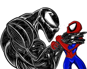 Spiderman vs Venom fan art