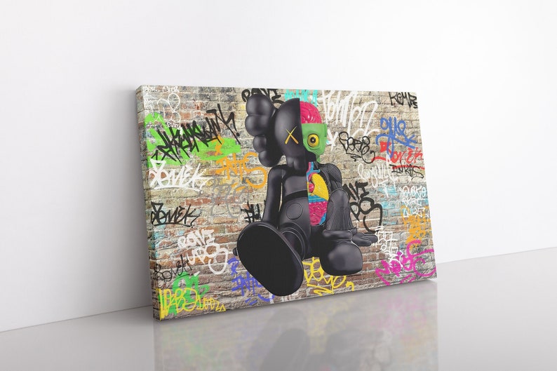 Kaws Canvas Wall Art Kaws Graffiti Wall Art for Home Decor image 1