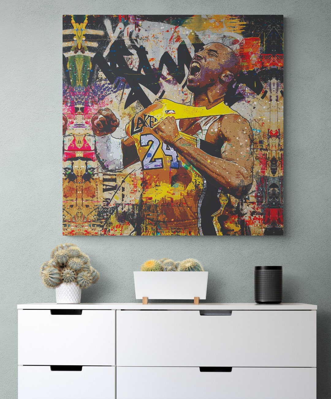 Kobe Bryant Canvas Art Hall of Famer Kobe Bryant Street Wall Etsy