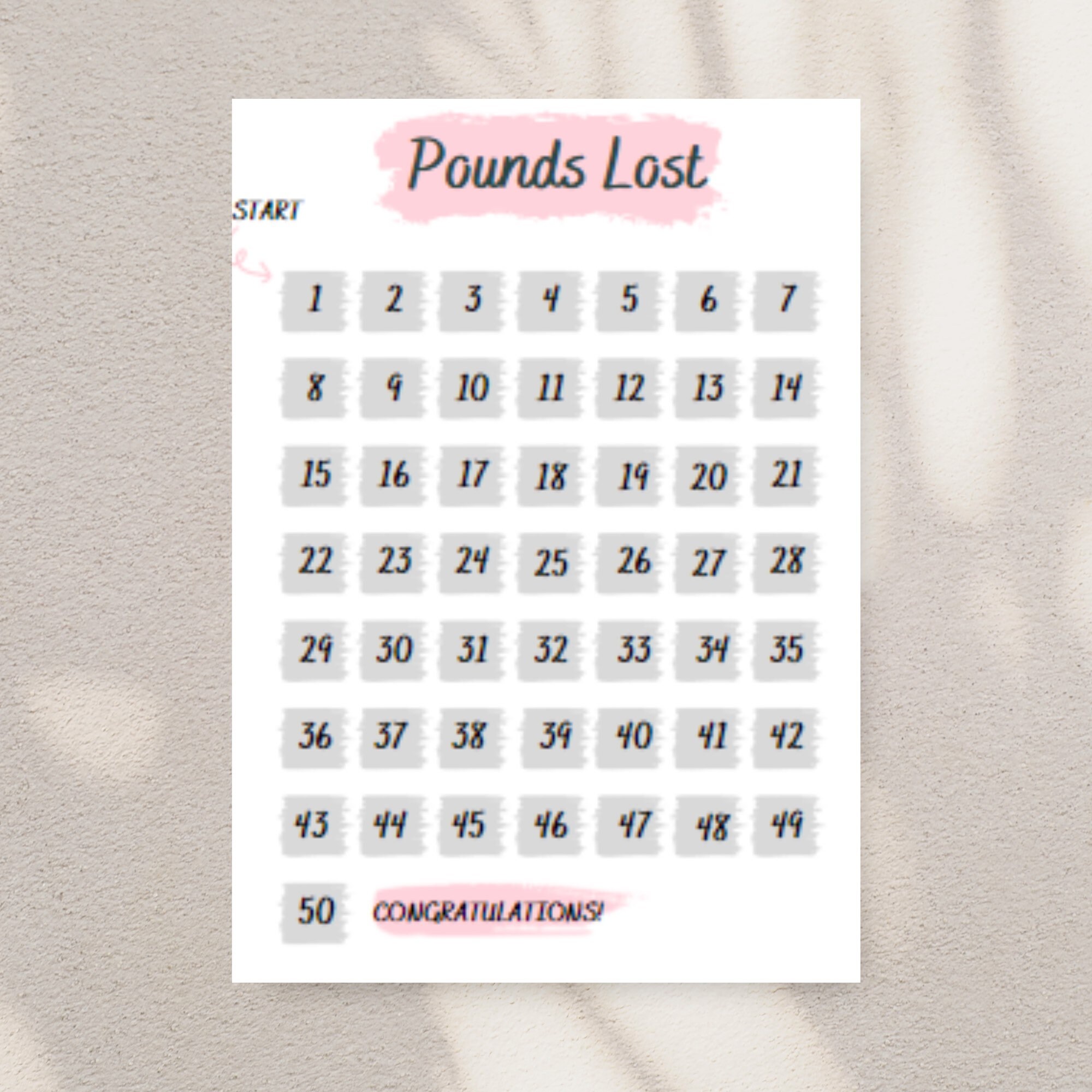Pounds Lost Printable - Weight Loss Journey - Instant Download - Pounds ...