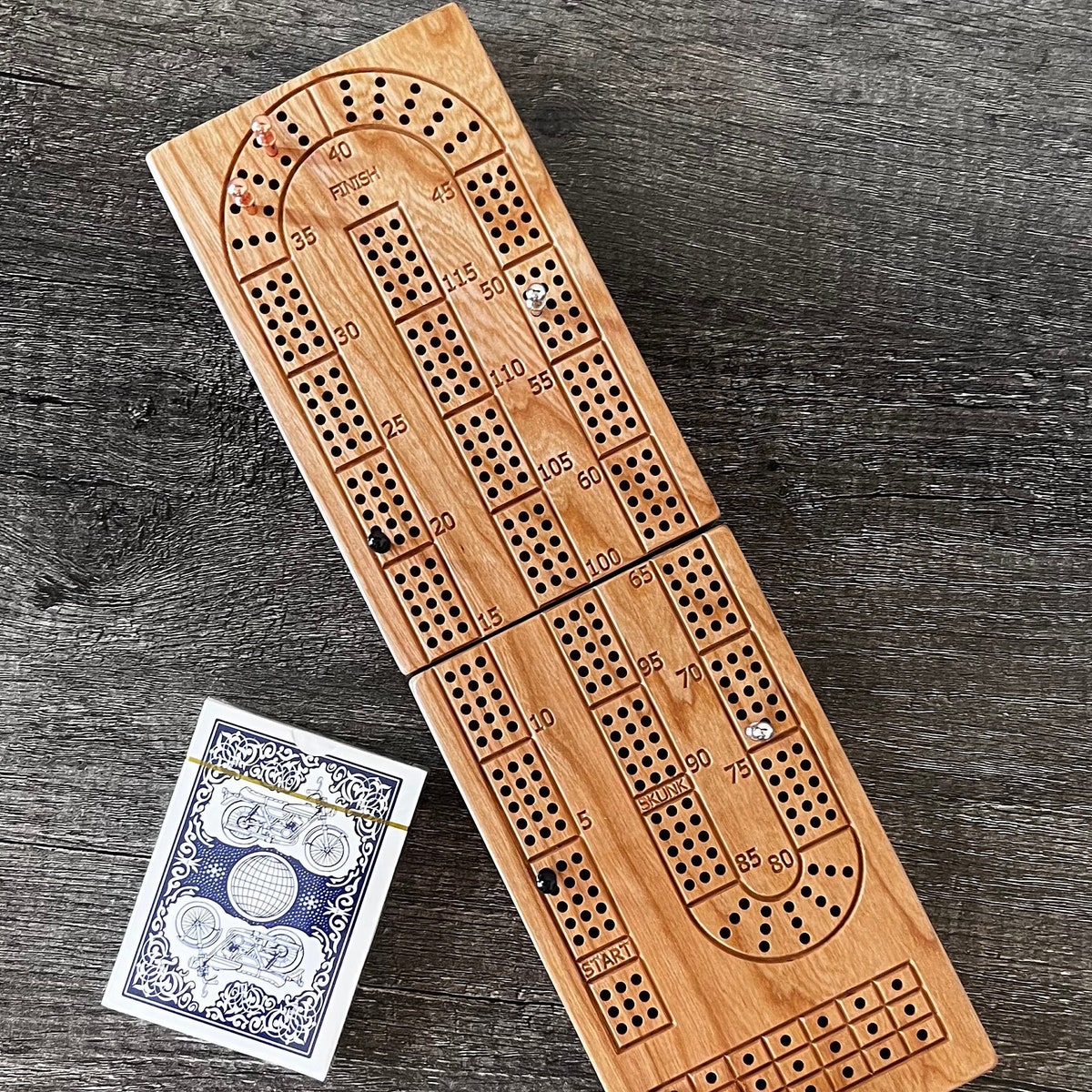 Personalized Cherry Hardwood 3 Track Folding Cribbage Board - Etsy