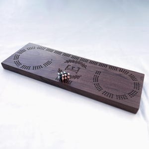 Personalized Monogram Cribbage Board with Peg Storage