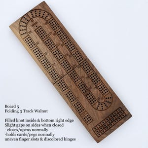 IMPERFECT Folding Cribbage Boards 3 and 4 Track and Travel Size, Discounted Travel Crib Boards, Includes Metal Pegs & Deck of Cards