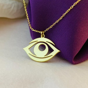Evil Eye Halskette, 18K vergoldet Evil Eye Halskette, 925 Sterling Silber Evil Eye Halskette, Evil Eye Halskette, Schutz Schmuck