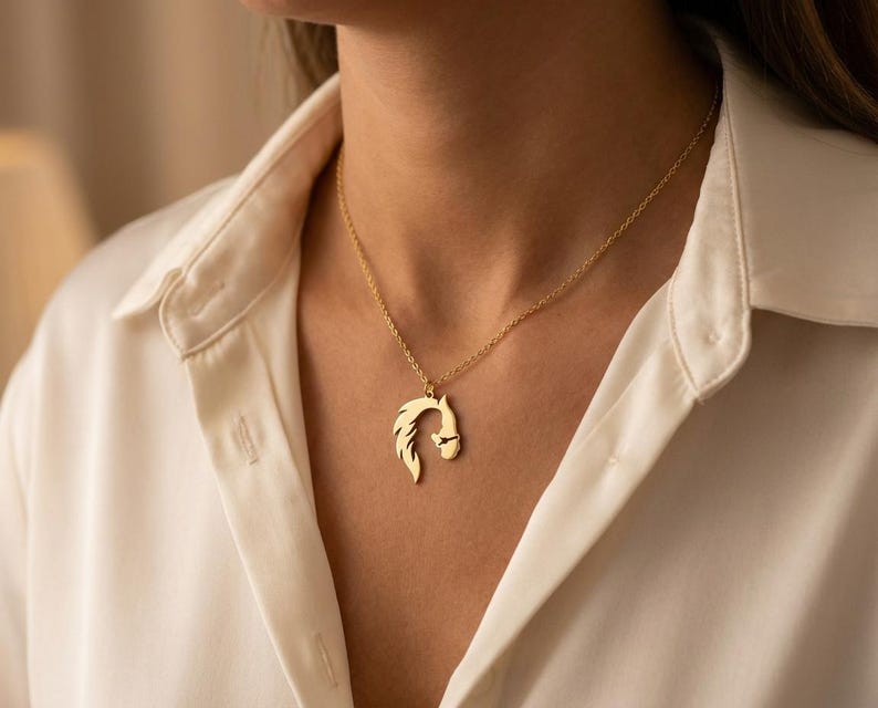 Horse Necklace, Horse Necklace for Woman, Equine Necklace, Elegant Horse Necklace, Horse Memorial Necklace, Horse Jewelry image 1