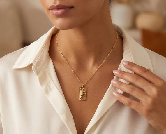Sun Necklace, Celestial Sunburst Jewelry, Spiritual Sun Charm, Minimalist Sunburst Necklace, Boho Jewelry, Sun Symbol Pendant