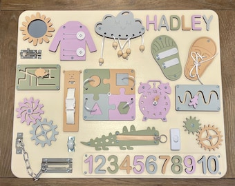Personalized Large Busy Boards Gift For Kids Toddlers Gift Baby Gift First Birthday Gift Boy and Girl Gifts Baby Shower Gift Busy Boards