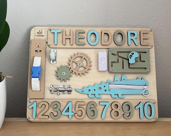 Puzzle Name Busy Board for Toddler, Activity Board, Personalized Puzzle Toy, 1st Birthday Baby Gift, Montessori Board, Birthday Gift Toddler
