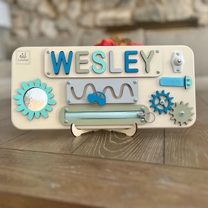 Custom Name Puzzle Busy Board Personalized Baby Gift Baby Shower Gifts Wooden Puzzle Montessori 1st Birthday Baby Girl Gift, Toddler Gifts