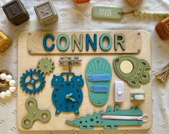 Personalized Puzzle Name Busy Board for Toddler, Activity Board, Puzzle Toy, 1st Birthday Baby Gift, Montessori Board, Birthday Gift Toddler