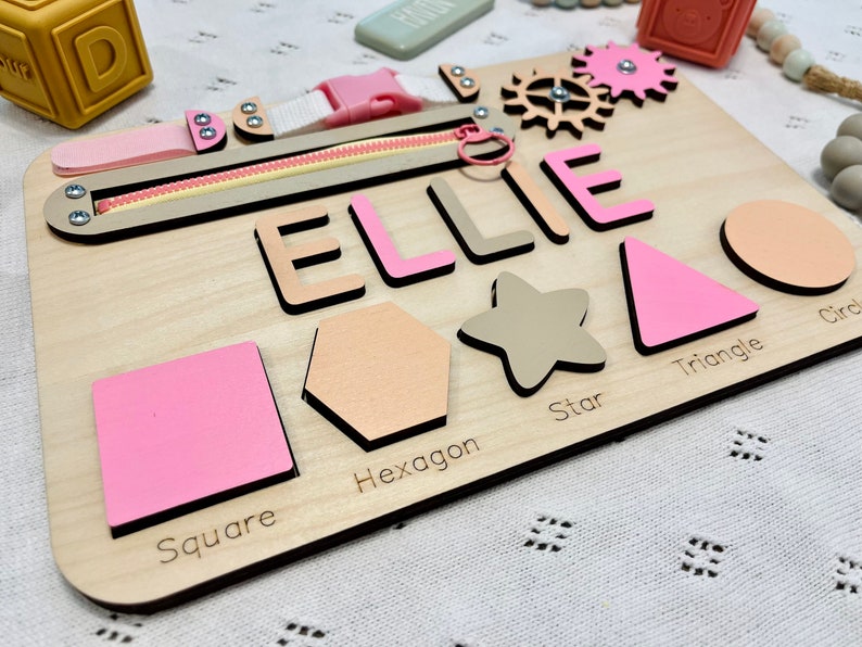 Montessori busy board for baby boy or baby girl or twins will help your toddler to improve problem solving, Montessori toys are wooden toys and perfect birthday gift for your girl or boy toddler, Christmas gift. Activity activity board for toddlers