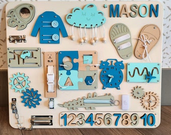 Personalized Busy Board for toddler, Activity Board, Personalized Gift, Montessori Toy, Present for Toddler, Birthday Gift, Christmas Gift
