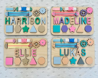 EASTER Basket Personalized Puzzle Name Busy Board Gift Toy for Toddler + FREE Engraving, 1st Birthday Gift Newborn Montessori Activity Board