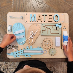 Puzzle Name Busy Board for Toddler Activity Board Personalized Puzzle Toy 1st Birthday Baby Gift Montessori Board Toddler Birthday Gift image 15