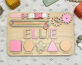 Personalized Busy Board Name Puzzle for Toddler, Activity Board, Personalized Gift, Wooden Montessori Toy, 1st Birthday Gift, Christmas Gift