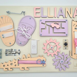 Activity Board, Montessori Busy Board, Wooden Toys, Developing Board, Busy Board for toddler Gift, Birthday Gift, Girls Christmas Gift