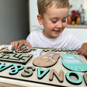 Busy Board for toddler, Fast Shipping, Activity Board, Toddler Gift, Montessori Board, Developing Board, Wooden Sensory Board, Birthday Gift